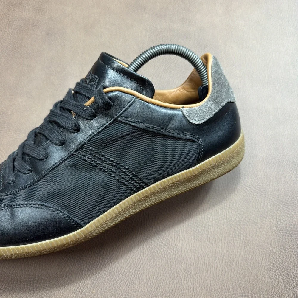 BRUNO MAGLI ITALY Dano Leather Sneakers Men 10.5 Black Gum Casual Shoes $298 New